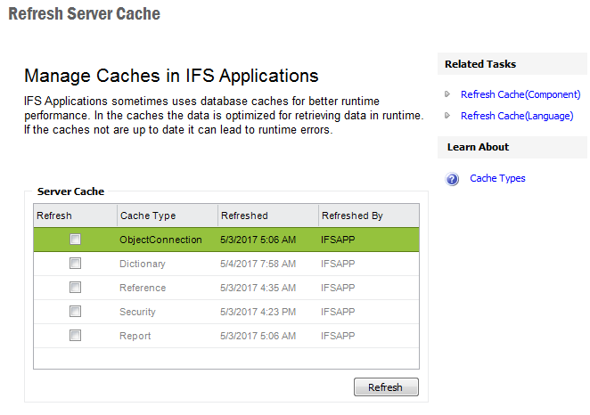 Refresh Server Cache