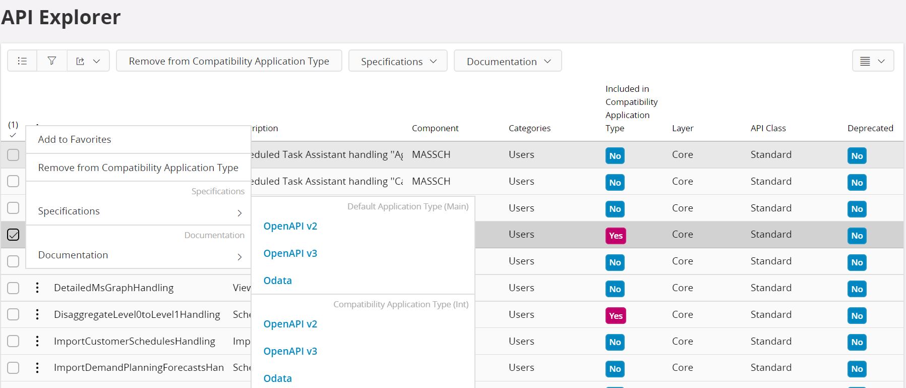 api explorer specification